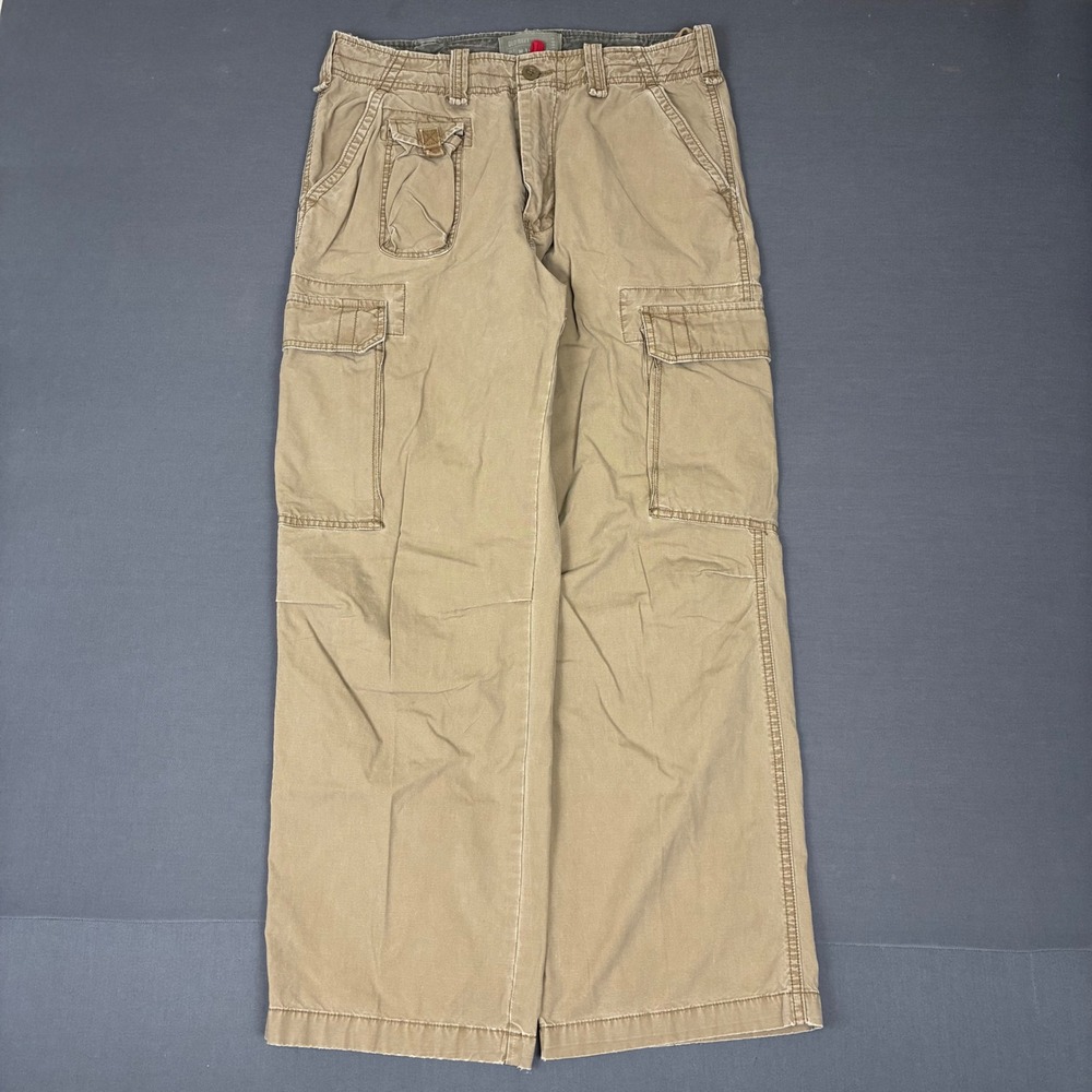 Y2K Old Navy Khaki Cargo Pants Men's Size 32x29 Utility Outdoor Tan Brown